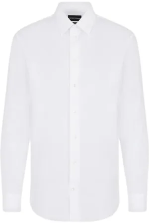 Emporio Armani Heren, Overhemden, Wit, Maat: 7XL Katoen
