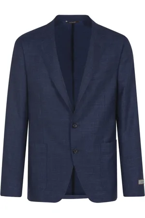 CANALI Heren, Jassen, Blauw, Maat: XL Linnen