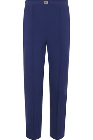Elisabetta Franchi Dames, Broeken, Blauw, Maat: M
