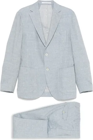 ELEVENTY Heren, Pakken, Blauw, Maat: XL Linnen