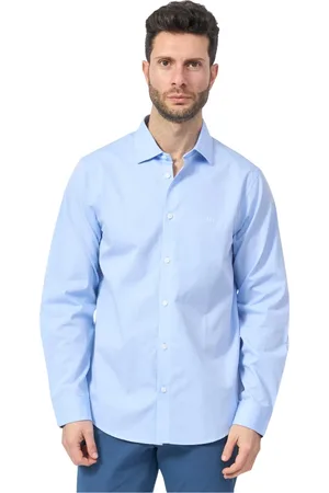 Armani Exchange Heren, Overhemden, Blauw, Maat: 2XL Katoen
