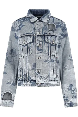 OFF-WHITE Dames, Jassen, Grijs, Maat: S Denim