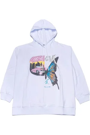 Msgm Dames, Sweatshirts & Hoodies, Wit, Maat: M Katoen