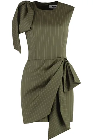 Msgm Dames, Jurken, Groen, Maat: 2XS Wol
