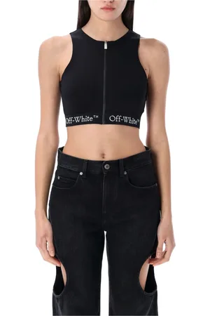 OFF-WHITE Dames, Tops, Zwart, Maat: S Polyamide