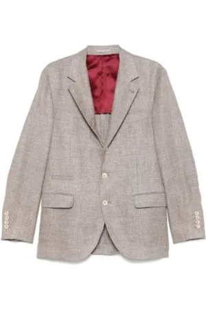 Brunello Cucinelli Heren, Jassen, Bruin, Maat: XL Wol