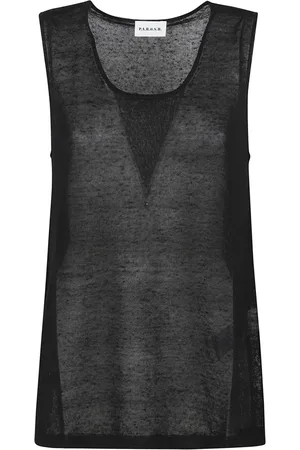 P.A.R.O.S.H. Dames, Tops, Zwart, Maat: S Linnen