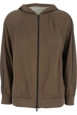Brunello Cucinelli Dames, Sweatshirts & Hoodies, Bruin, Maat: XS Katoen
