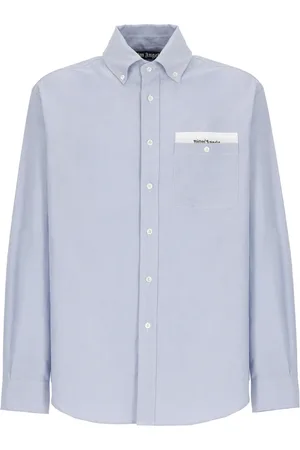 Palm Angels Heren, Overhemden, Blauw, Maat: XL Katoen