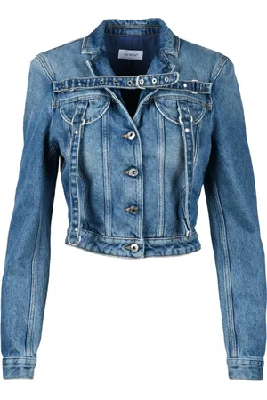 OFF-WHITE Dames, Jassen, Blauw, Maat: 2XS Denim