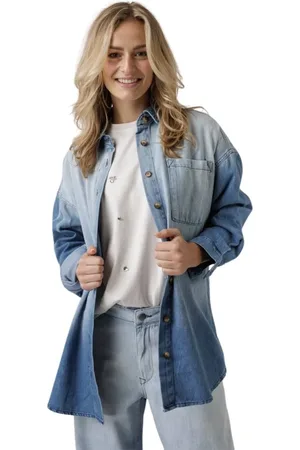 My Essential Wardrobe Dames, Blouses & Shirts, Blauw, Maat: S Denim