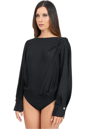 Elisabetta Franchi Dames, Tops, Zwart, Maat: S Satijn