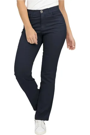 2-Biz Dames, Broeken, Blauw, Maat: L Katoen
