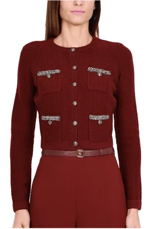 Elisabetta Franchi Dames, Truien, Rood, Maat: L Wol