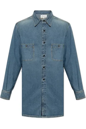 Maison Margiela Heren, Overhemden, Blauw, Maat: M Denim