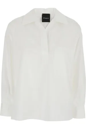 Plaîn Units Dames, Blouses & Shirts, Wit, Maat: XS Katoen