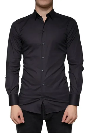 Dolce & Gabbana Heren, Overhemden, Zwart, Maat: S Katoen