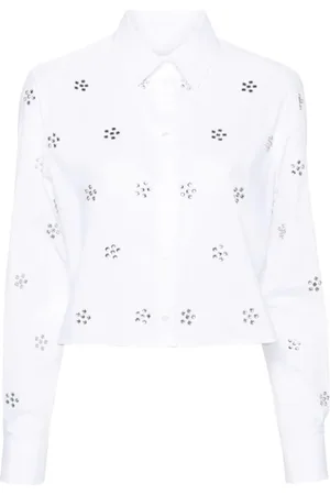 Msgm Dames, Blouses & Shirts, Wit, Maat: M Katoen