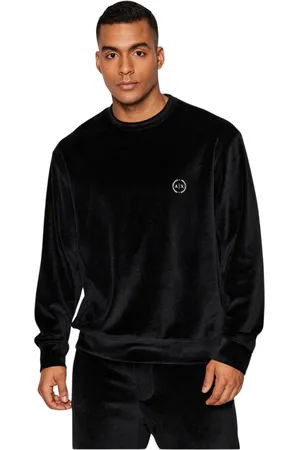 Armani Exchange Heren, Sweatshirts & Hoodies, Zwart, Maat: XS Velours