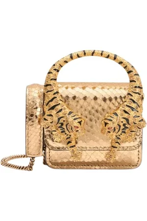 Roberto Cavalli Dames, Tassen, Geel, Maat: ONE Size Leer