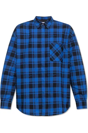 OFF-WHITE Heren, Overhemden, Blauw, Maat: L Katoen