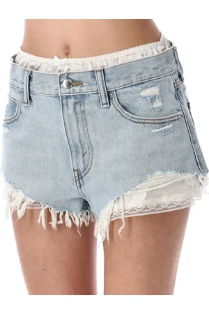 Alexander Wang Dames, Korte broeken, Blauw, Maat: W27 Zijde