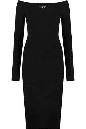 OFF-WHITE Dames, Jurken, Zwart, Maat: 2XS Viscose