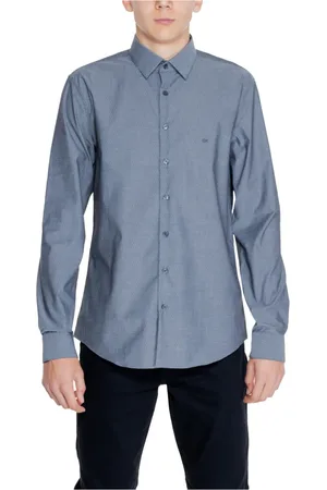 Calvin Klein Heren, Overhemden, Blauw, Maat: XS Katoen
