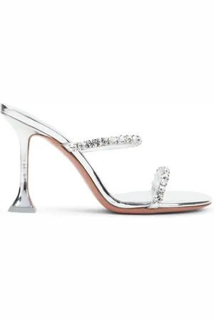 Amina Muaddi Dames, Schoenen, Grijs, Maat: 37 EU