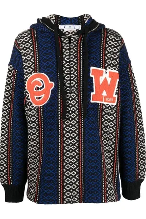 OFF-WHITE Heren, Sweatshirts & Hoodies, Blauw, Maat: S Wol
