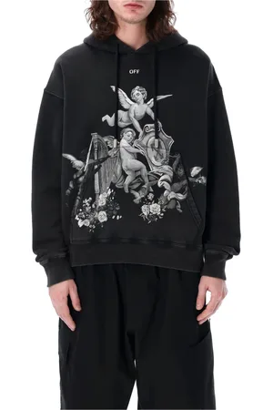 OFF-WHITE Heren, Sweatshirts & Hoodies, Zwart, Maat: L Katoen