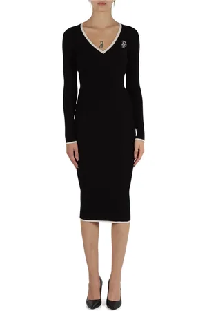 Elisabetta Franchi Dames, Jurken, Zwart, Maat: S Viscose