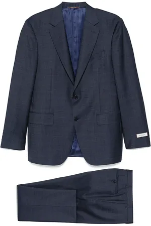 CANALI Heren, Pakken, Blauw, Maat: M Wol