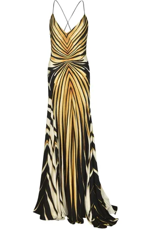 Roberto Cavalli Dames, Jurken, Geel, Maat: S Zijde