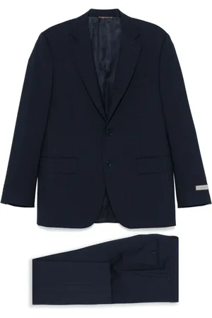 CANALI Heren, Pakken, Blauw, Maat: XL Wol