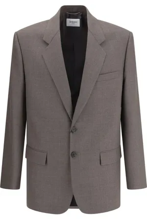 Saint Laurent Heren, Jassen, Grijs, Maat: M Wol