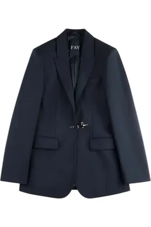 FAY Dames, Jassen, Blauw, Maat: XL Wol