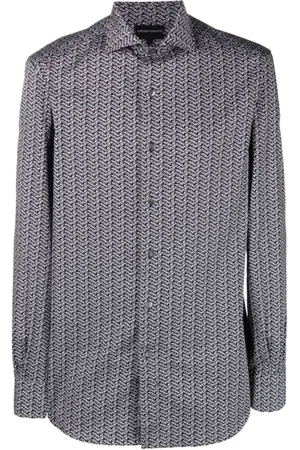 Emporio Armani Heren, Overhemden, Blauw, Maat: L Katoen