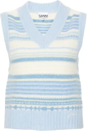 Ganni Dames, Truien, Blauw, Maat: XS Wol