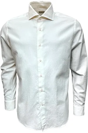 Xacus Heren, Overhemden, Wit, Maat: L Flanel