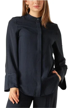 Modstrom Dames, Blouses & Shirts, Blauw, Maat: L Katoen