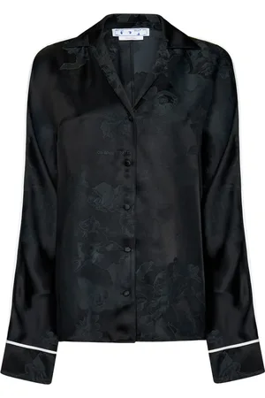 OFF-WHITE Dames, Blouses & Shirts, Zwart, Maat: S Satijn