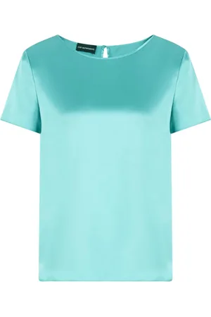 Emporio Armani Dames, Blouses & Shirts, Groen, Maat: S Zijde
