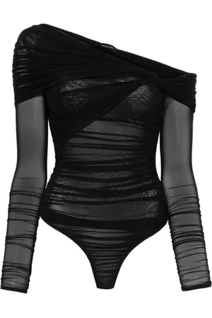 MUGLER Dames, Tops, Zwart, Maat: M Polyamide