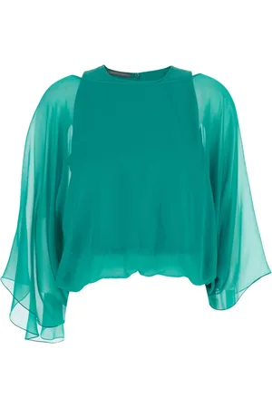 Alberta Ferretti Dames, Blouses & Shirts, Groen, Maat: S Zijde