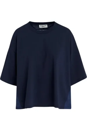Essentiel Antwerp Dames, Tops, Blauw, Maat: M Satijn