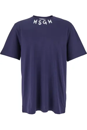 Msgm Heren, Tops, Blauw, Maat: S Katoen