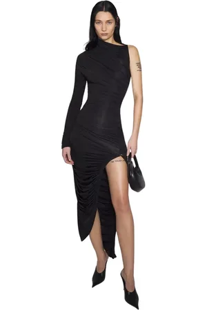 MUGLER Dames, Jurken, Zwart, Maat: S Nylon