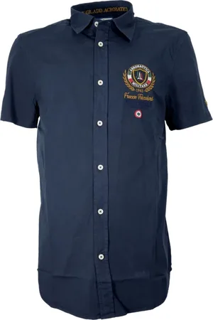 Aeronautica Militare Heren, Overhemden, Blauw, Maat: XL Katoen