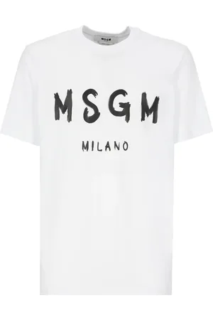 Msgm Heren, Tops, Wit, Maat: L Katoen
